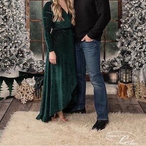 Baltic Born Green Velvet Maxi Dress